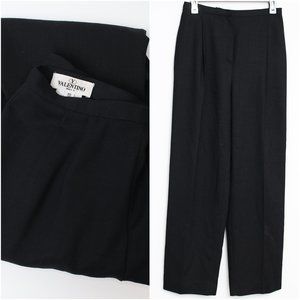 Valentino Black High-Waist Wool Dress Pants Sz 12